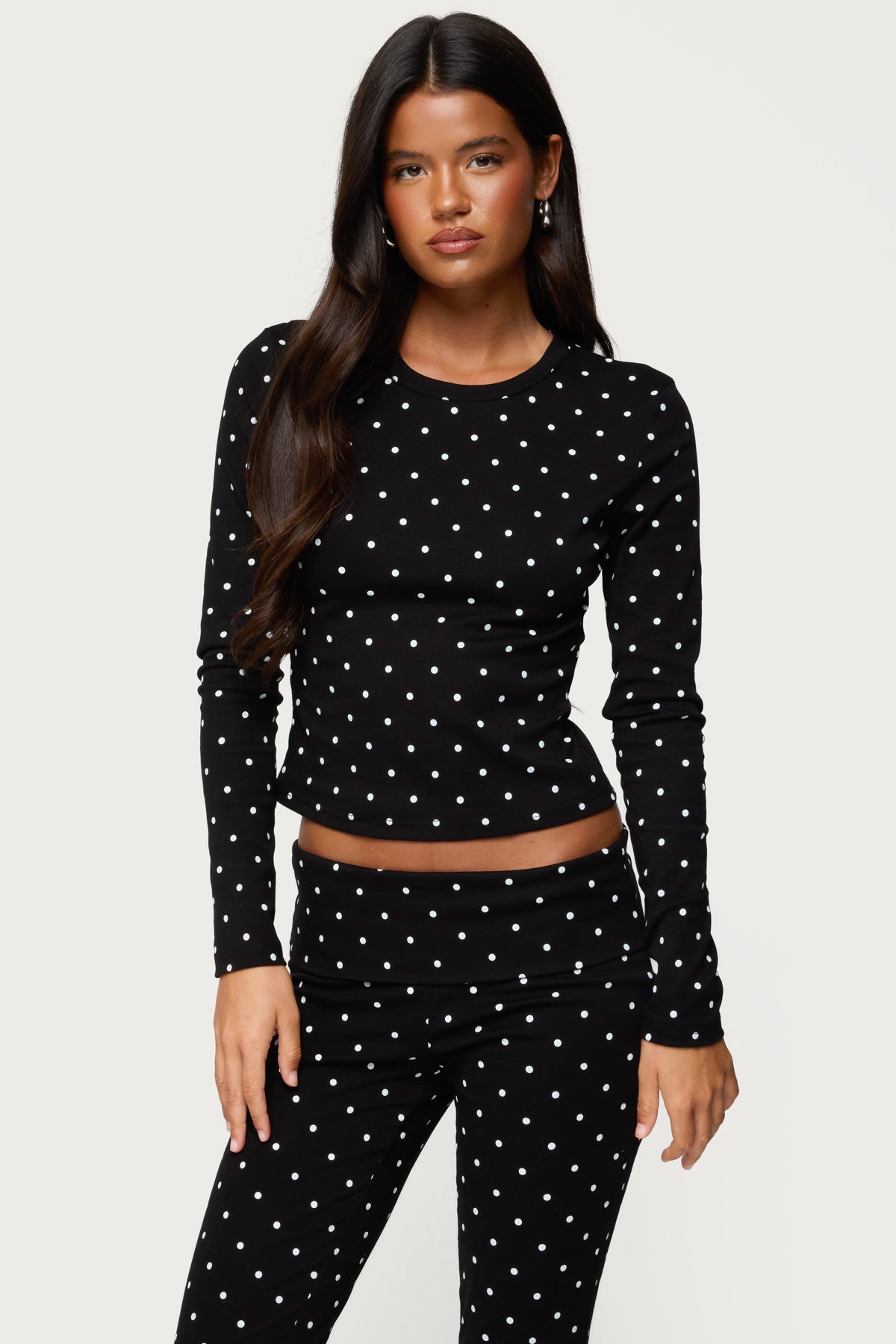Daliya Polka Dot Long Sleeve Top - Image 2