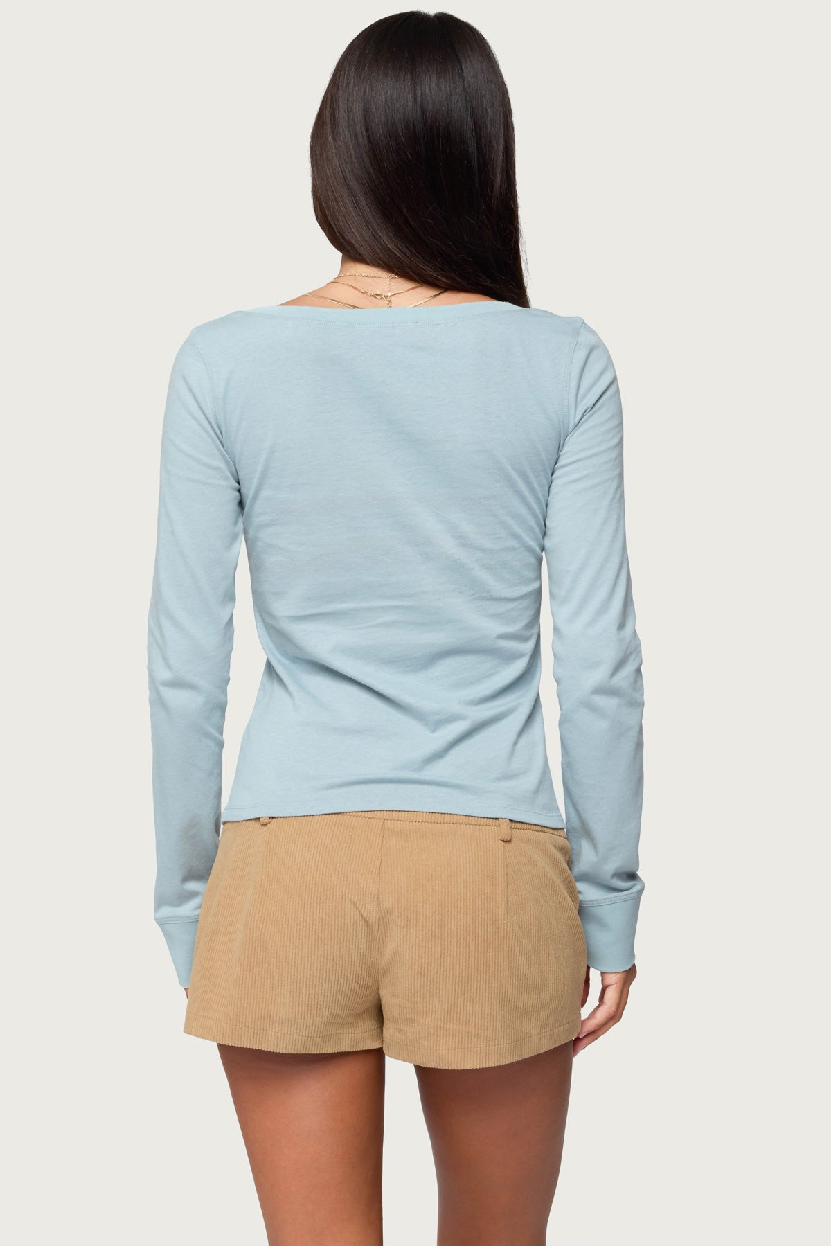 Steffey Scoop Neck Henley Top - Image 4