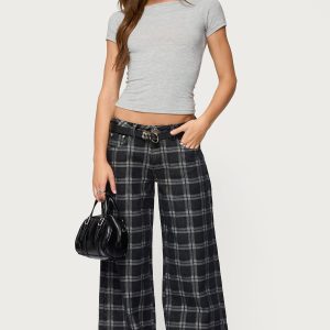 Kailani Plaid Low Rise Baggy Jeans