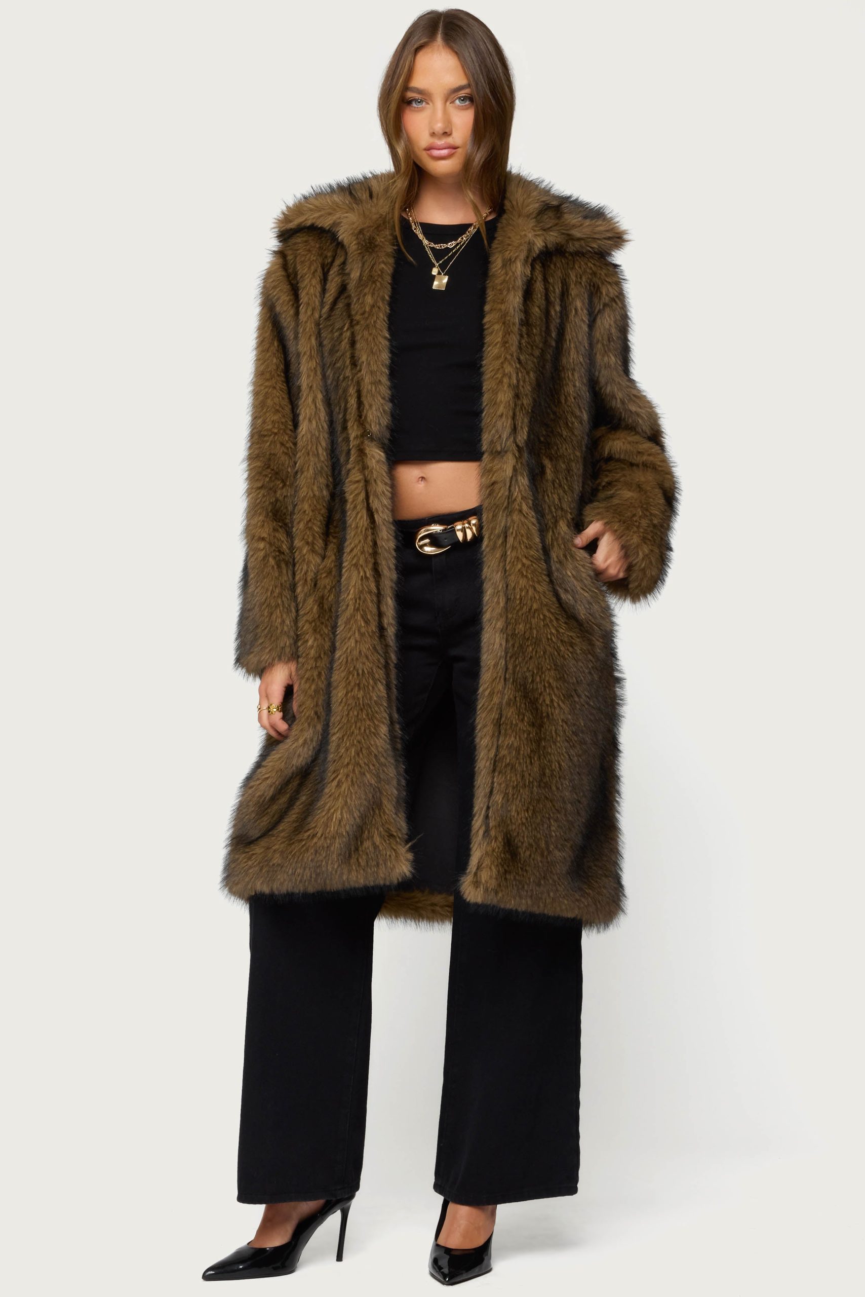 Saphira Oversized Faux Fur Maxi Coat - Image 5