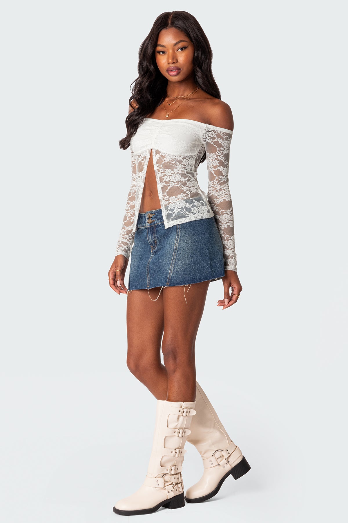 Donnie Washed Denim Mini Skirt - Image 5