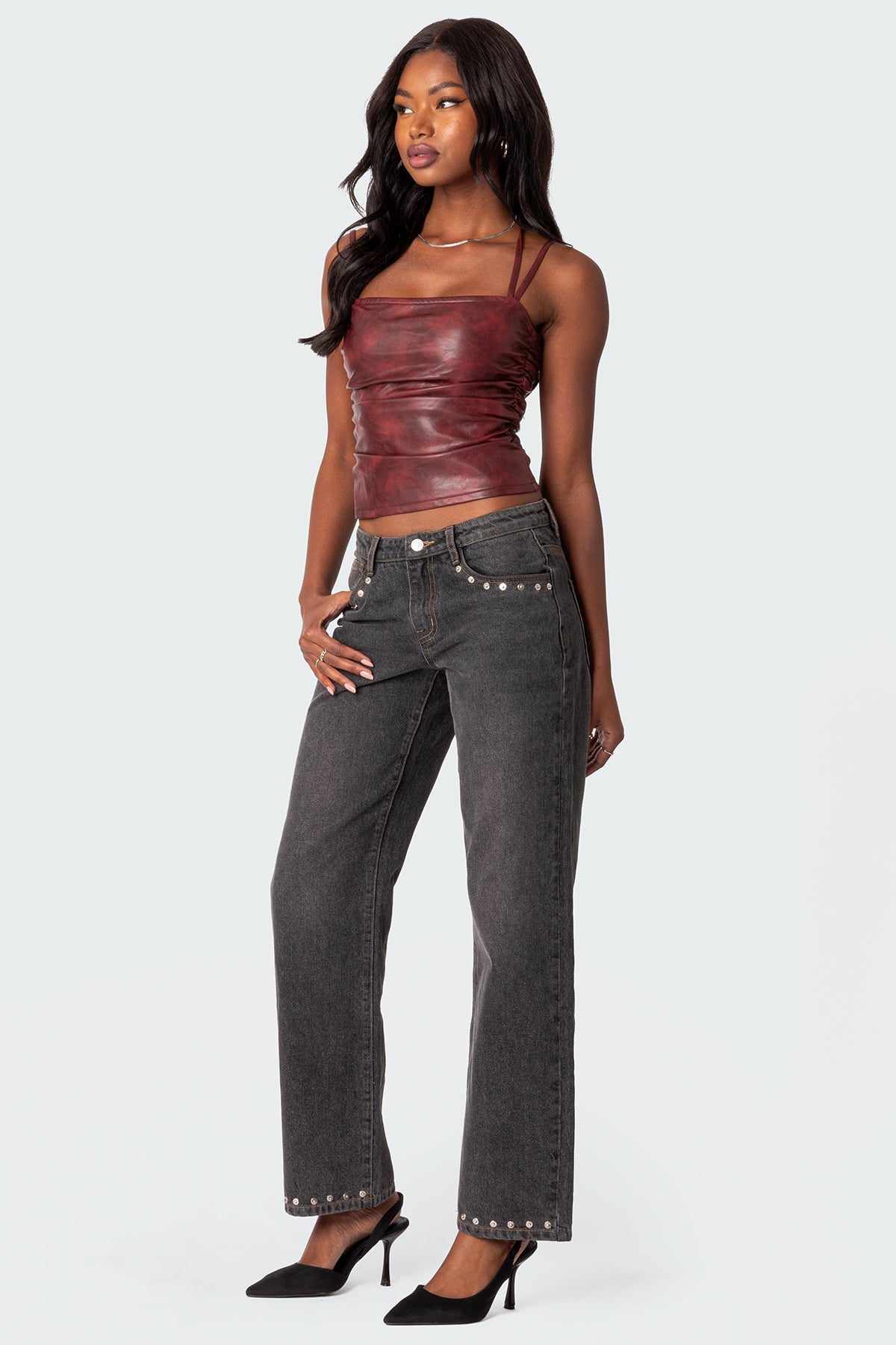 Haze Strappy Faux Leather Top - Image 5