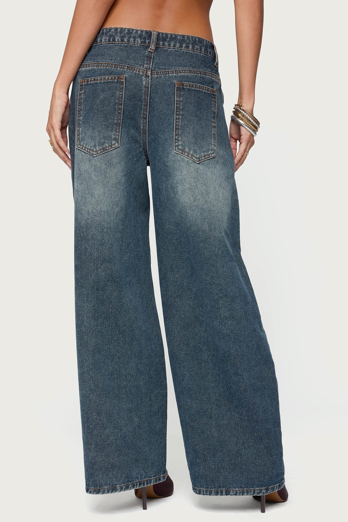 Santi Low Rise Wide Leg Jeans - Image 5