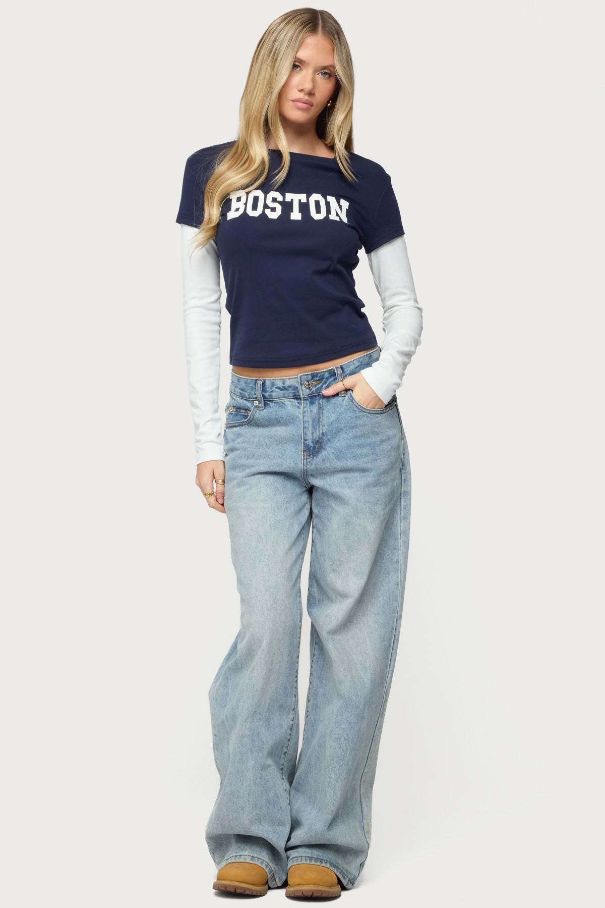 Boston Layered Long Sleeve T Shirt - Image 5