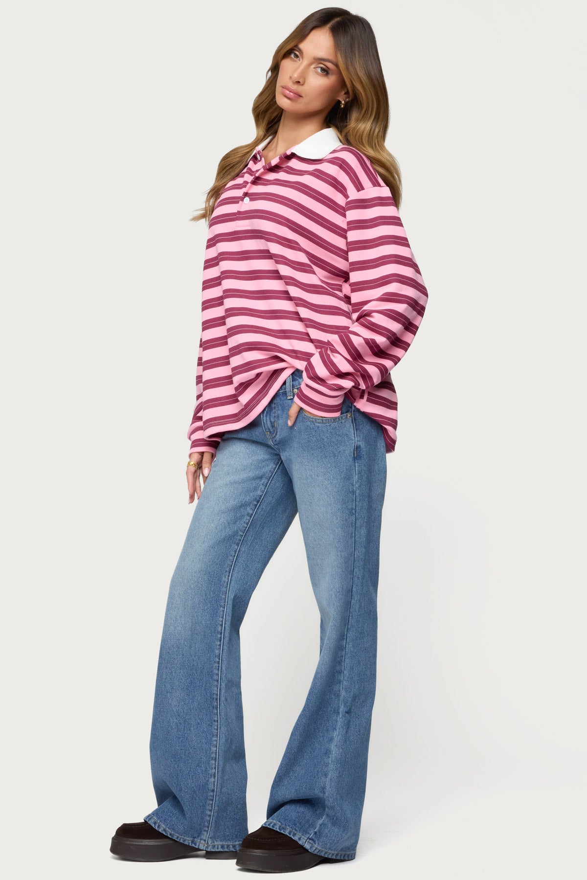 Maureen Striped Polo Sweatshirt - Image 5