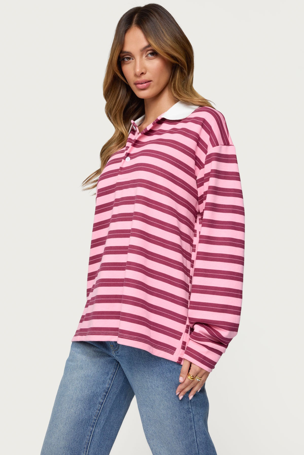 Maureen Striped Polo Sweatshirt - Image 4