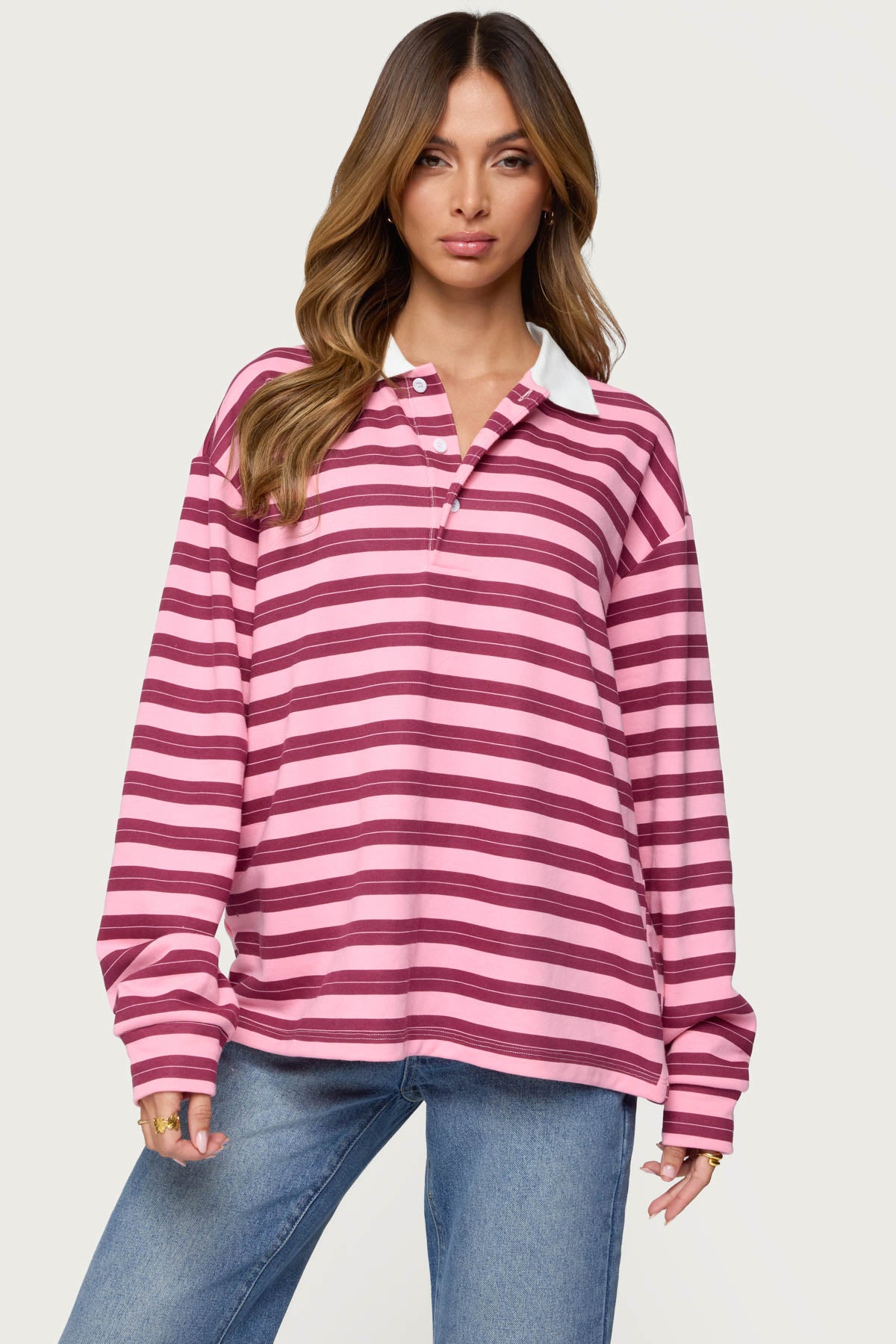 Maureen Striped Polo Sweatshirt - Image 2