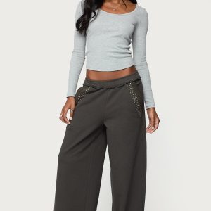 Wrenn Studded Wide Leg Sweatpants