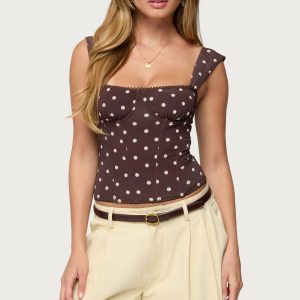 Marcella Wide Strap Mesh Corset