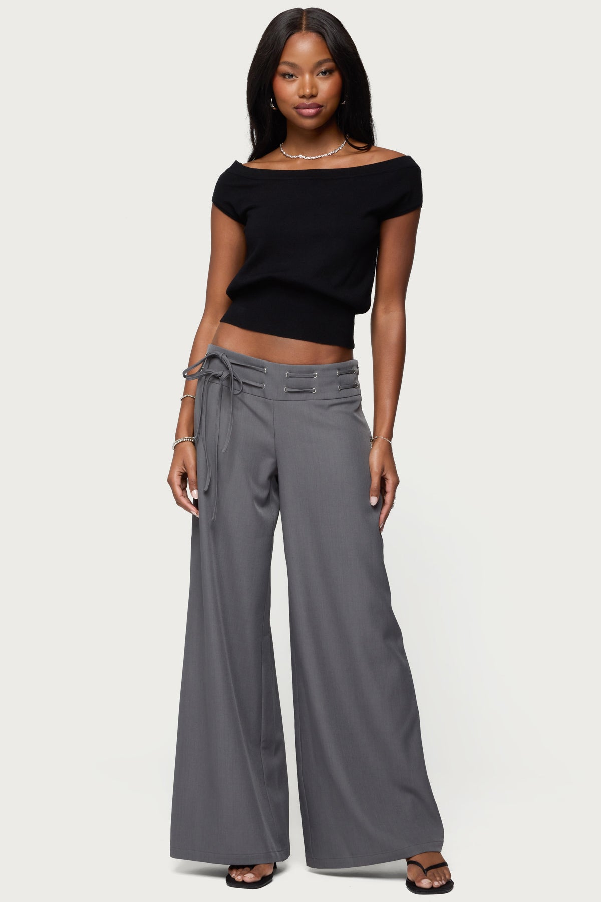 Willard Baggy Lace Up Belt Pants - Image 5