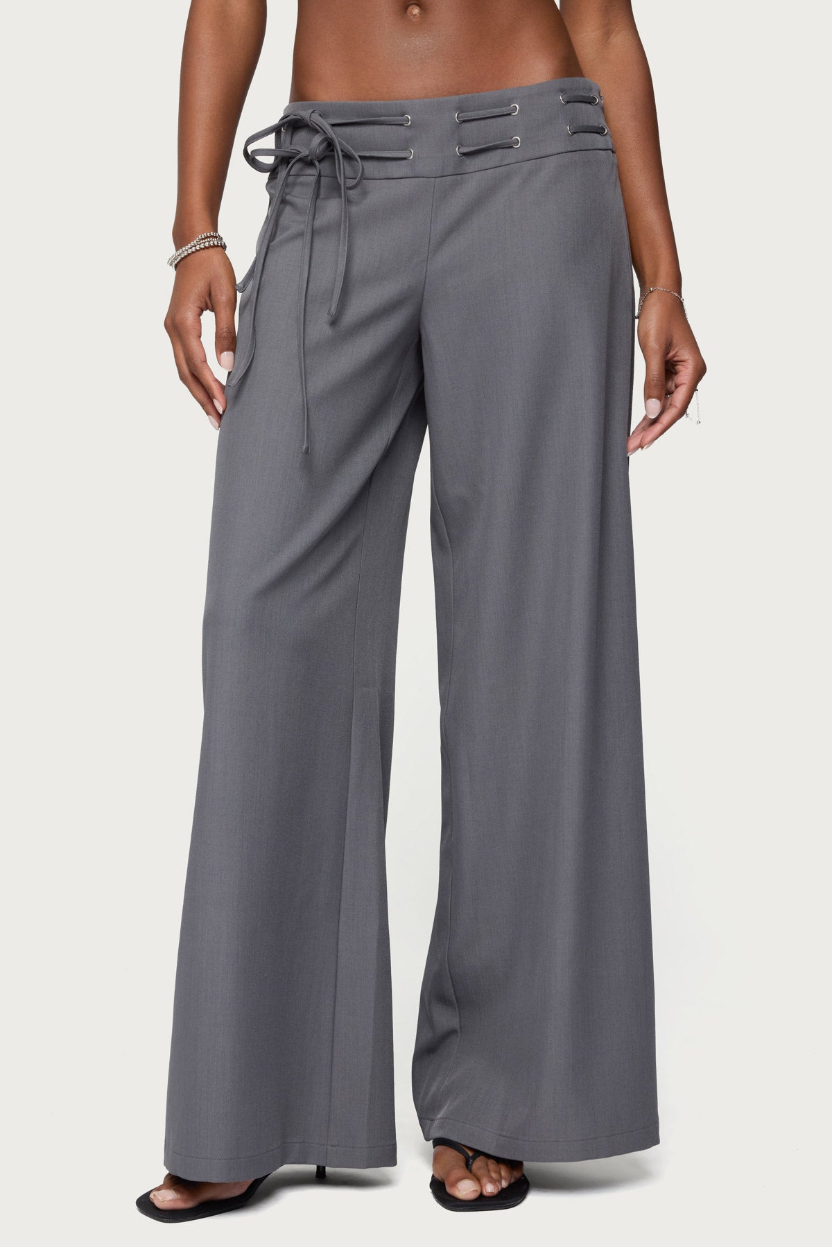 Willard Baggy Lace Up Belt Pants - Image 2