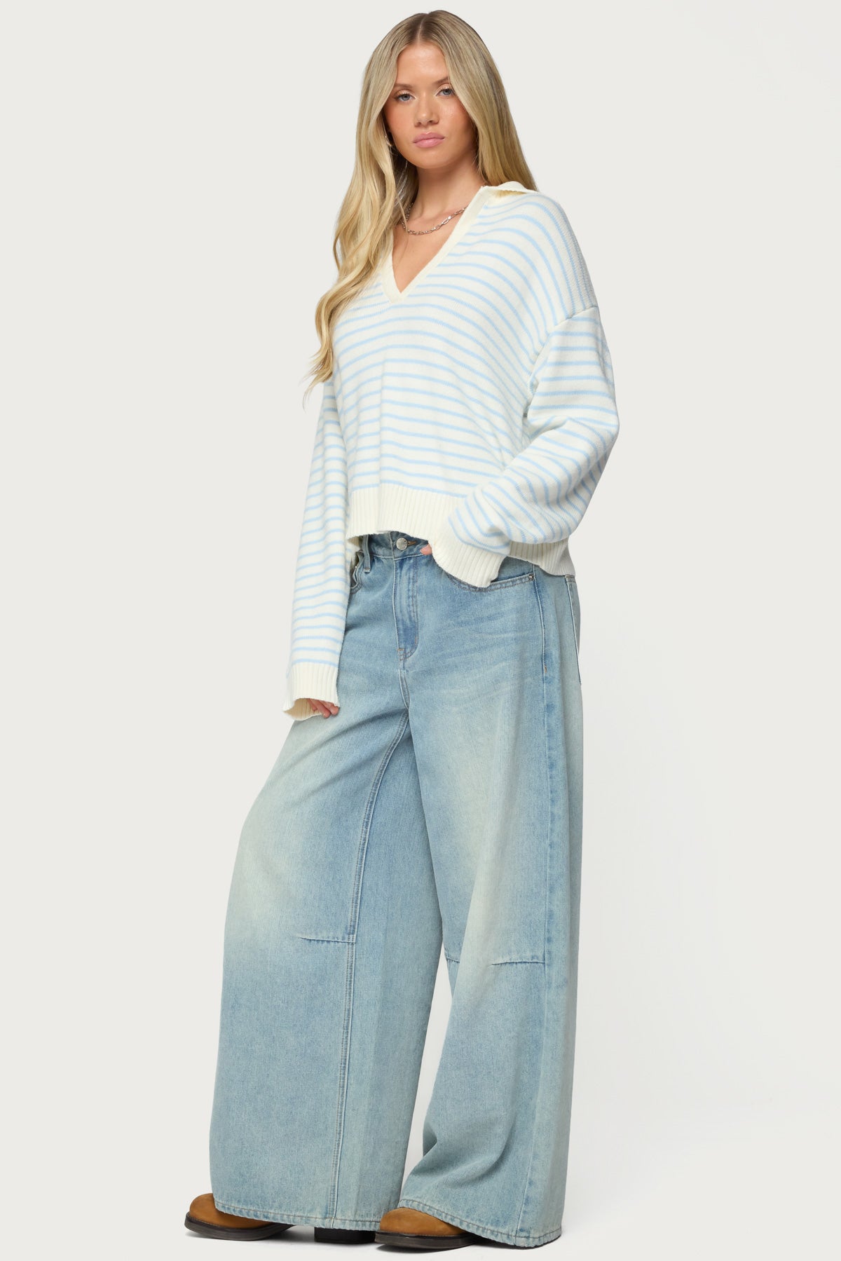 Copenhagen Oversized Striped Sweater - Image 4