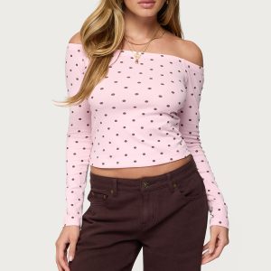 Leandra Off Shoulder Polka Dot Top
