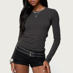 Daphne Ribbed Long Sleeve T Shirt