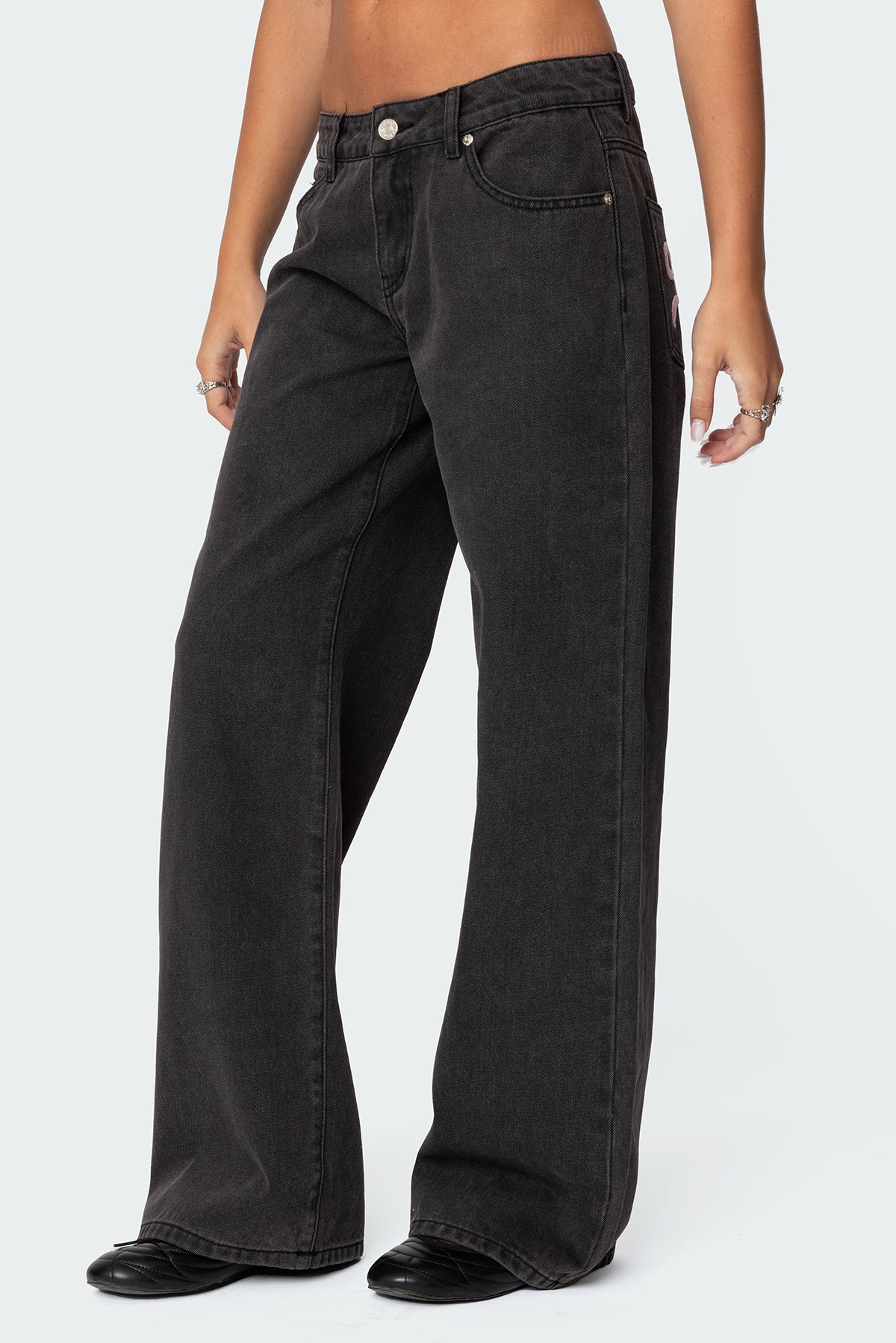 Bow Pocket Relaxed Jeans - Image 3