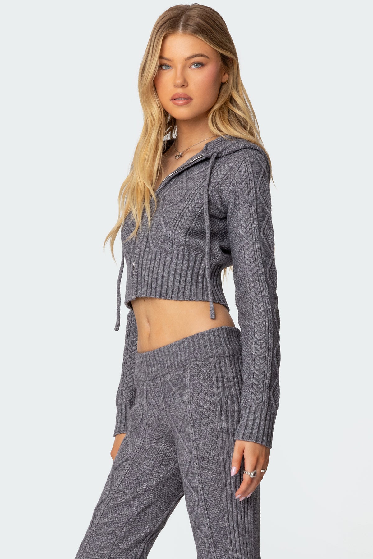 Ray Cable Knit Hooded Cardigan - Image 3