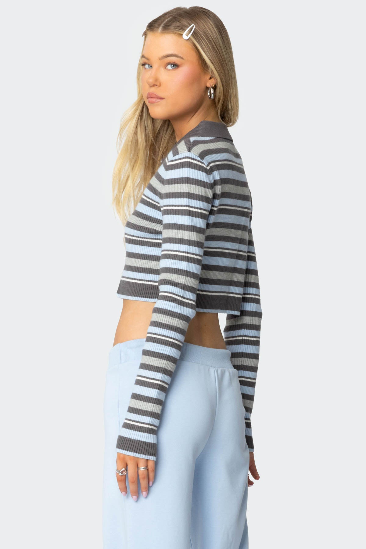 Giulia Stripey Ribbed Knit Top - Image 5