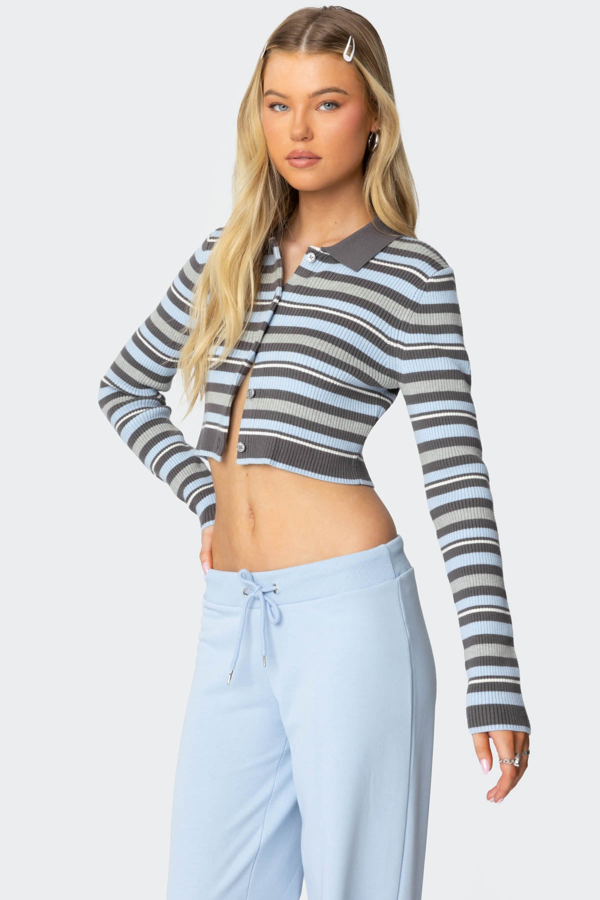 Giulia Stripey Ribbed Knit Top - Image 3