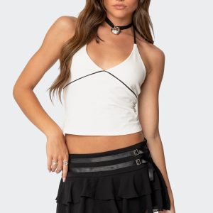 Celine Contrast Halter Top