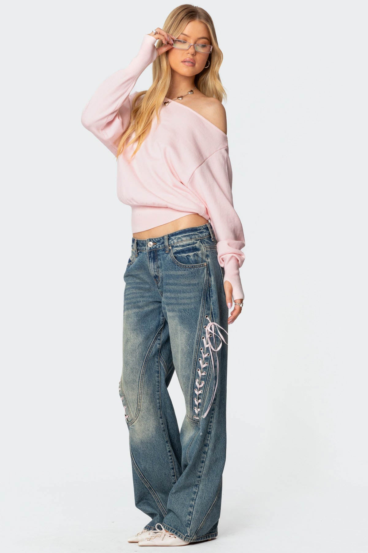 Off Shoulder Oversized Sweater - Image 3