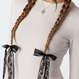 Lace Bow Hair Clip Pack