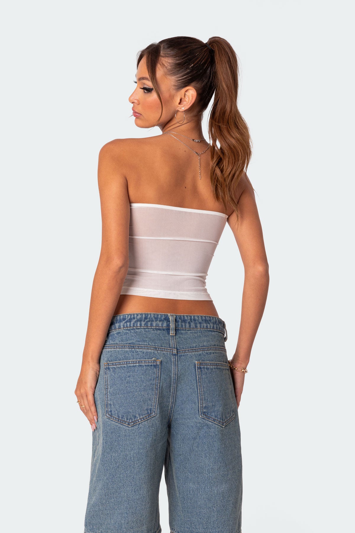 Celestia Sheer Mesh Tube Top - Image 4