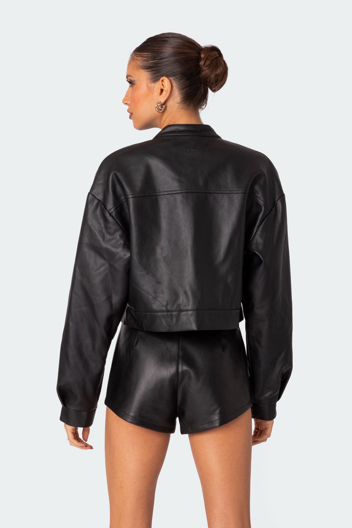 Ramona Faux Leather Cropped Jacket - Image 5