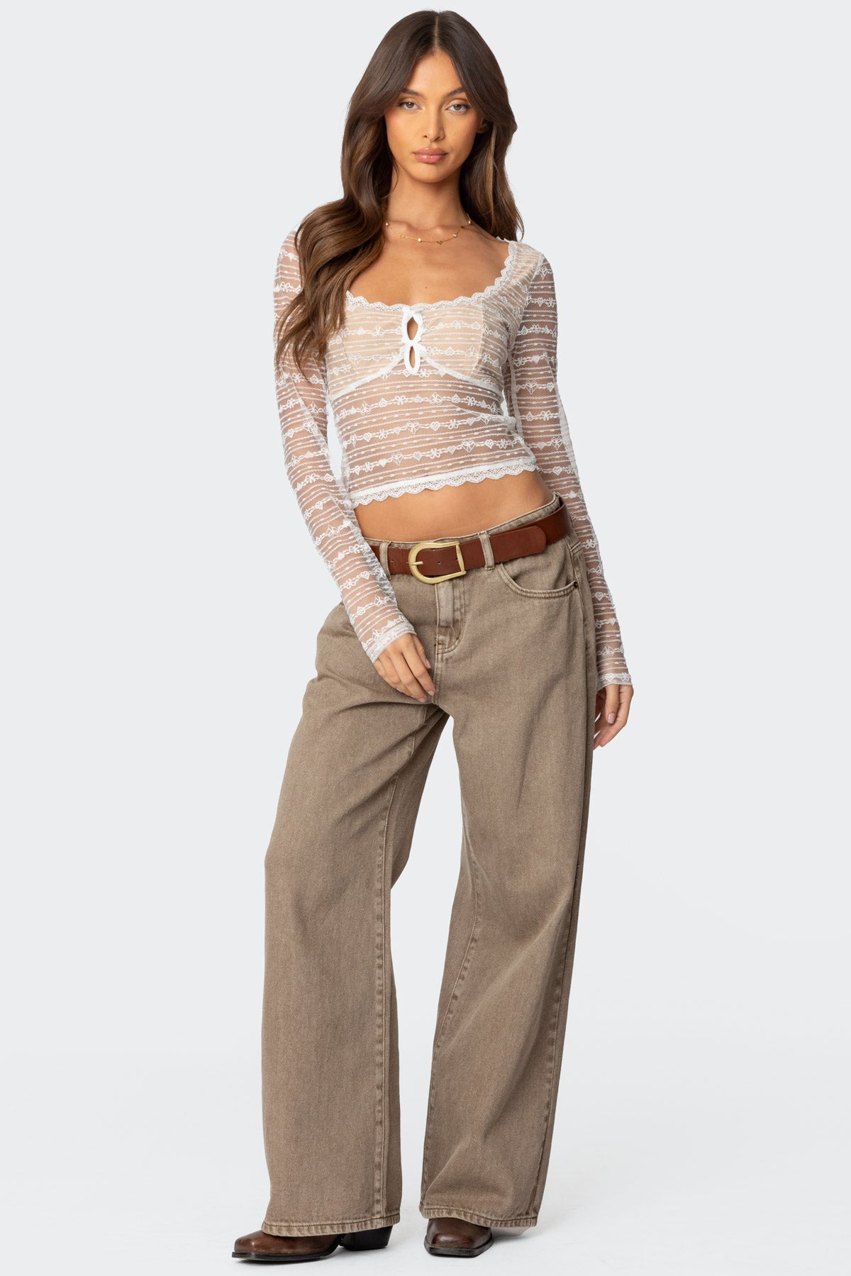 Heart & Bow Sheer Lace Top - Image 2