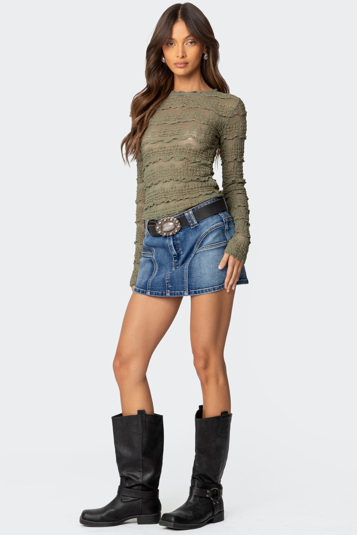 Daisey Textured Sheer Lace Top - Image 2