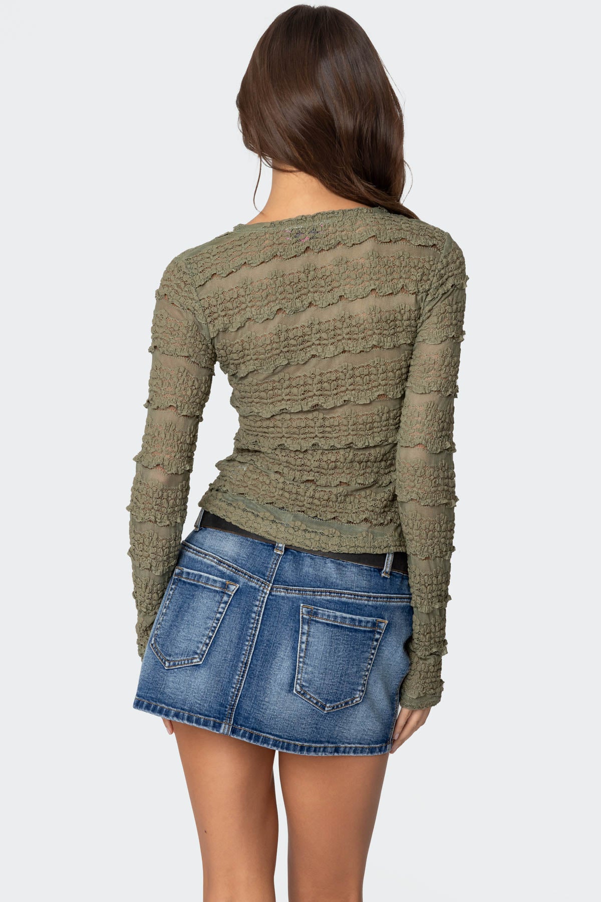 Daisey Textured Sheer Lace Top - Image 5