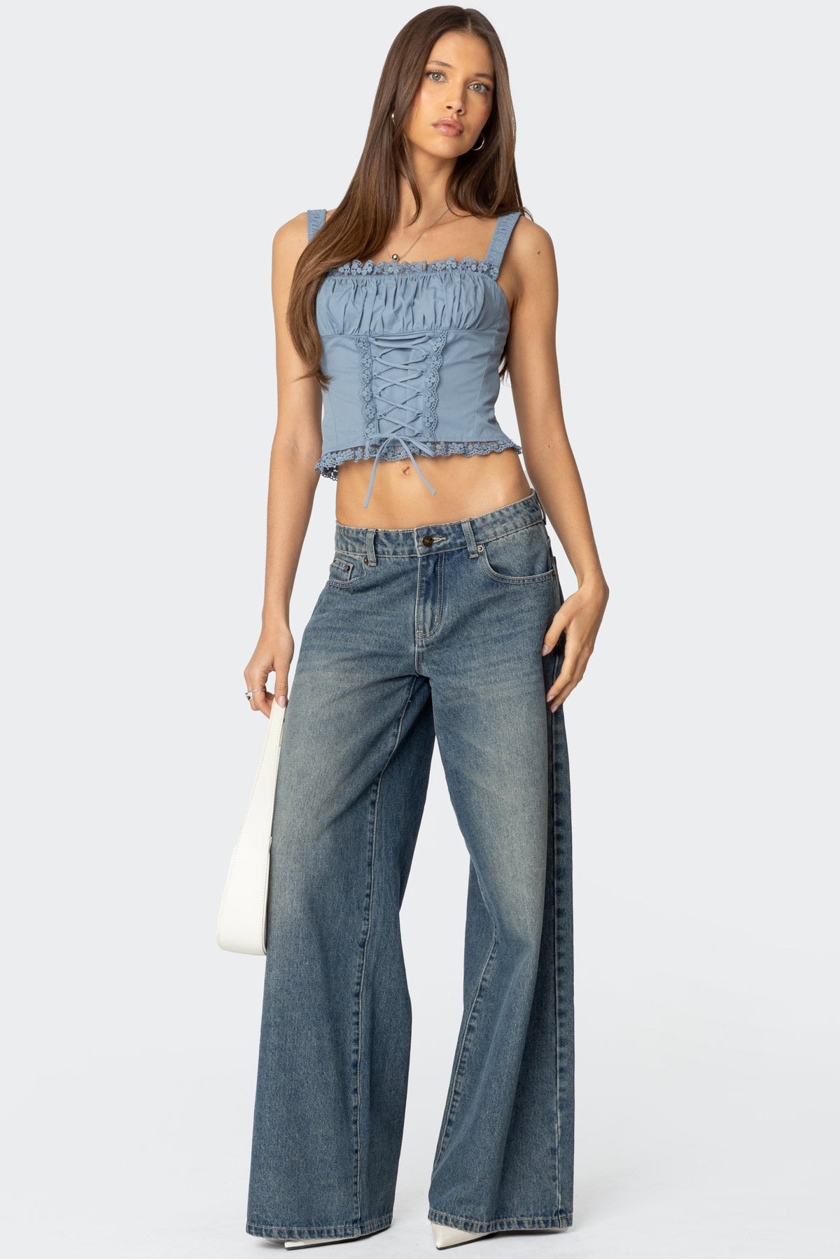 Juliet Ruched Lace Up Corset - Image 2