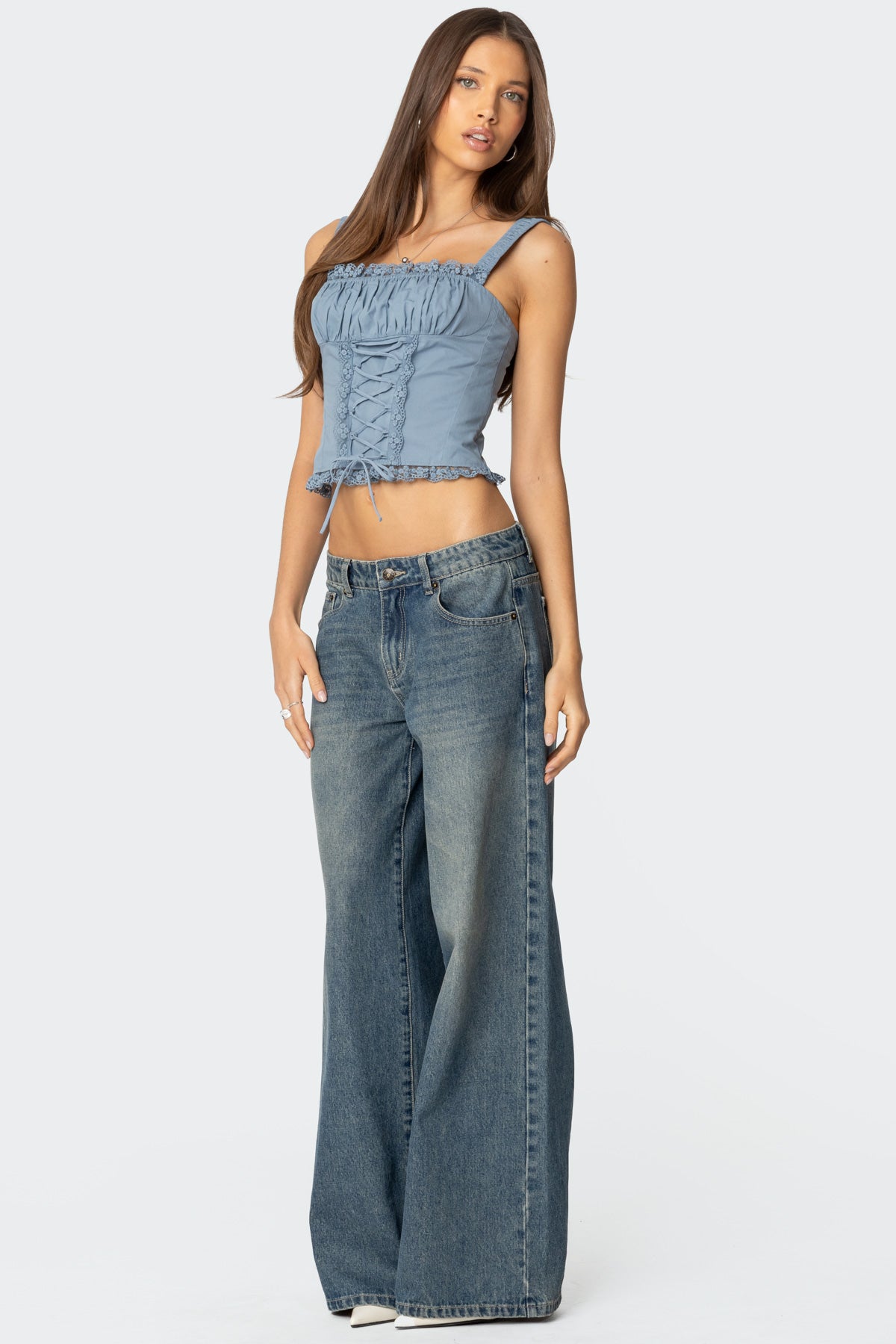 Juliet Ruched Lace Up Corset - Image 4