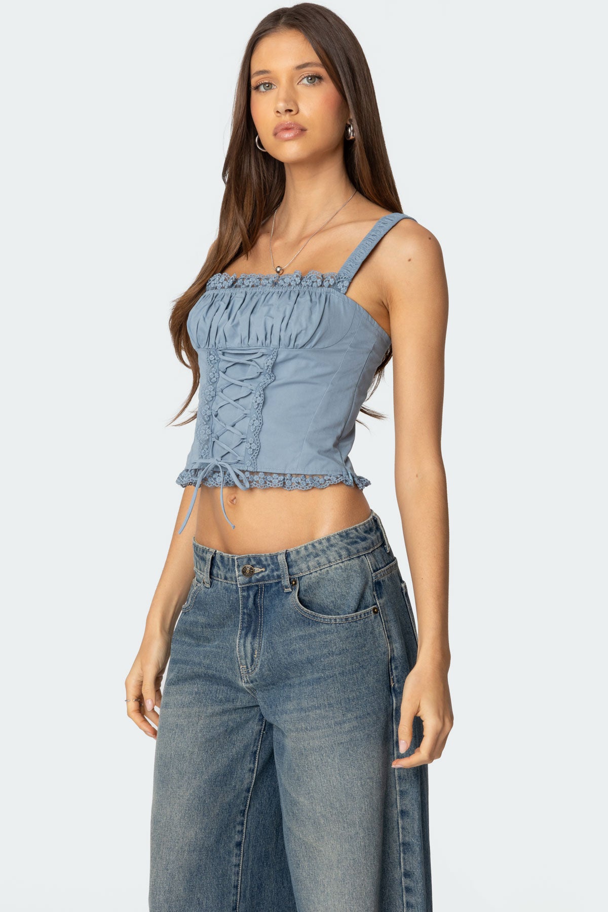 Juliet Ruched Lace Up Corset - Image 3