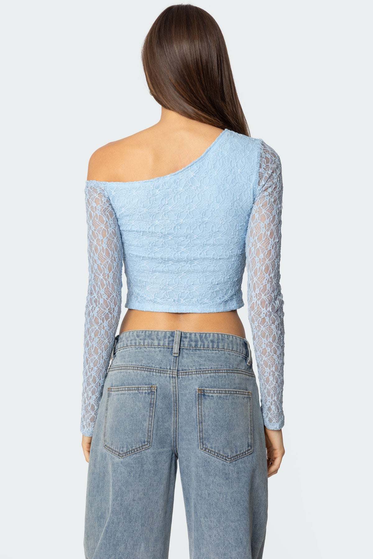 Fabia Asymmetric Textured Lace Top - Image 5