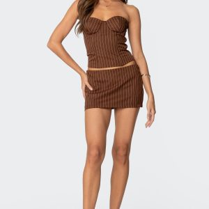 Jennifer Pinstripe Mini Skort