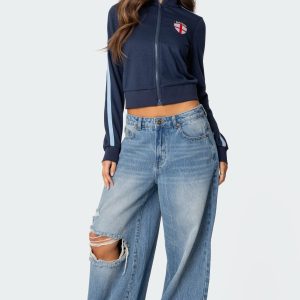Distressed Low Rise Baggy Jeans