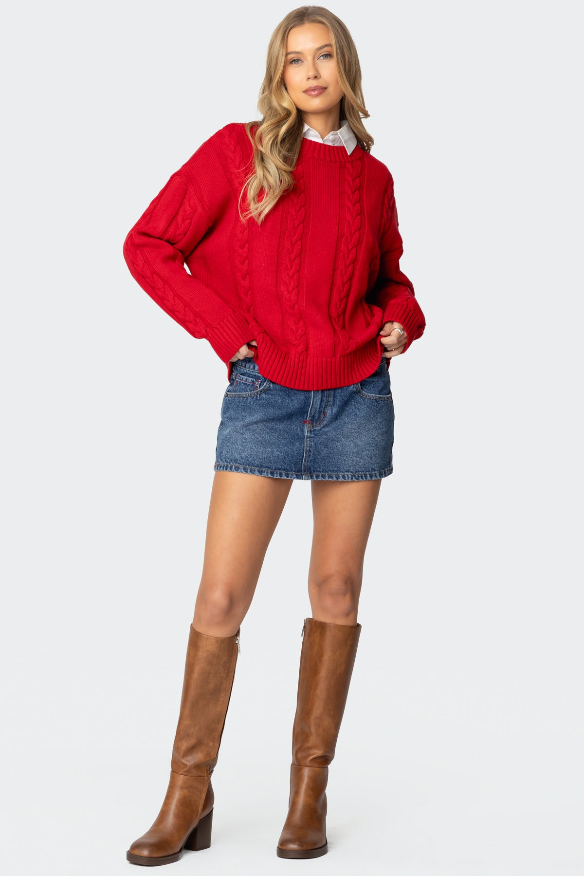 Acacia Oversized Cable Knit Sweater - Image 2