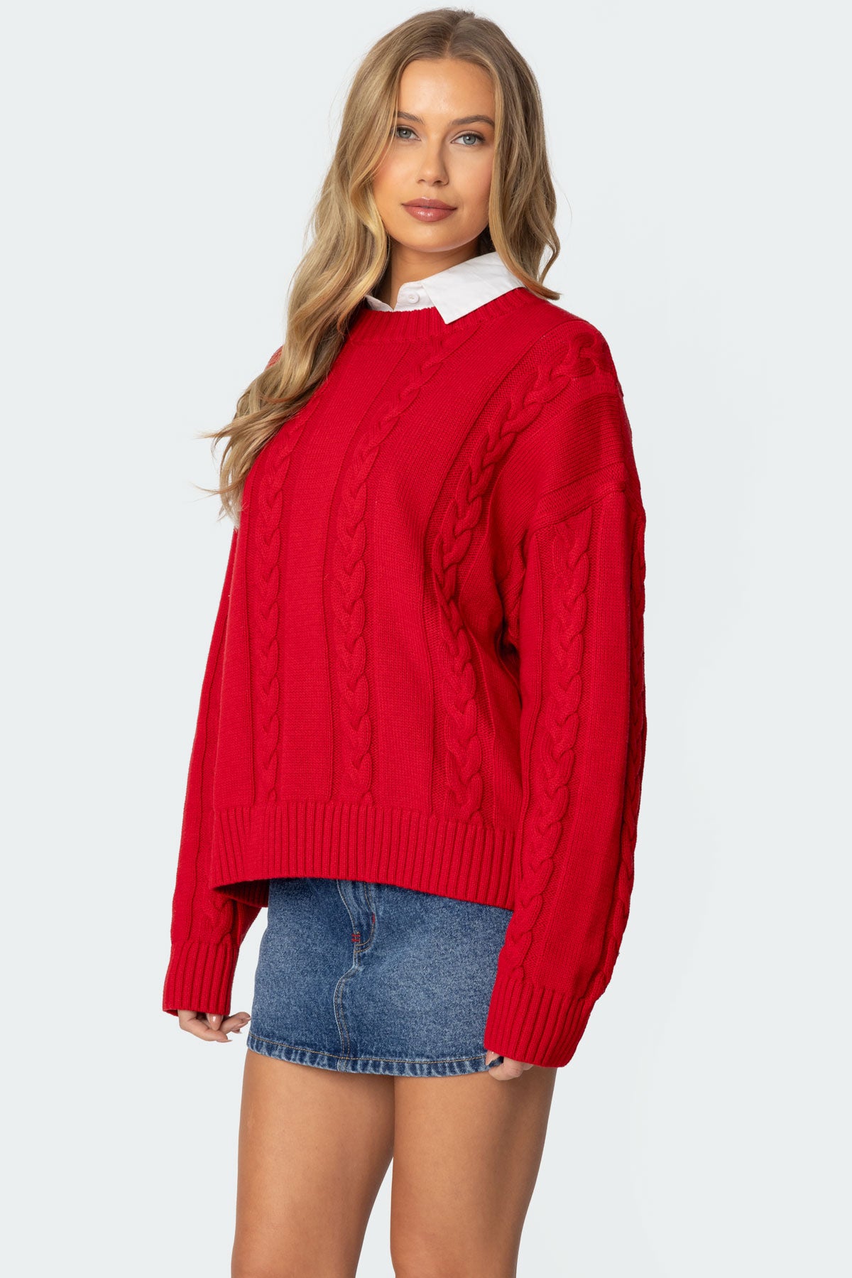 Acacia Oversized Cable Knit Sweater - Image 3
