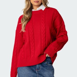 Acacia Oversized Cable Knit Sweater