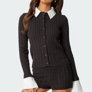 Avey Detachable Cuff & Collar Cardigan