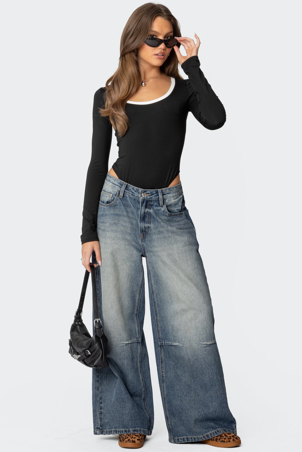 Contrast Scoop Neck Bodysuit - Image 2