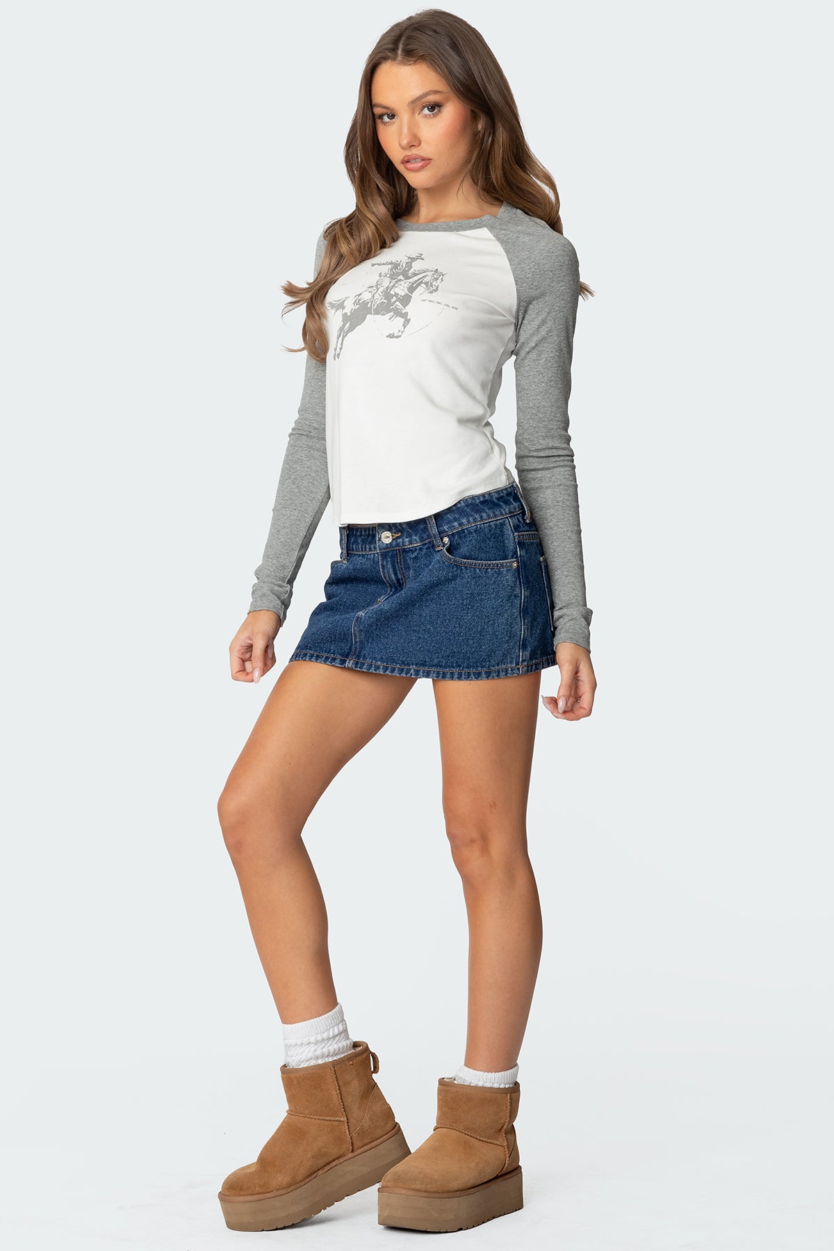 Cowboy Raglan Long Sleeve T Shirt - Image 4