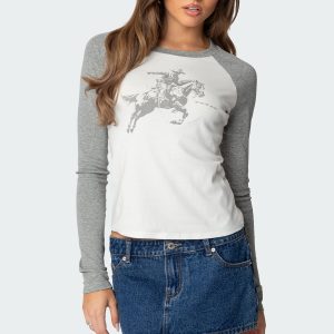 Cowboy Raglan Long Sleeve T Shirt