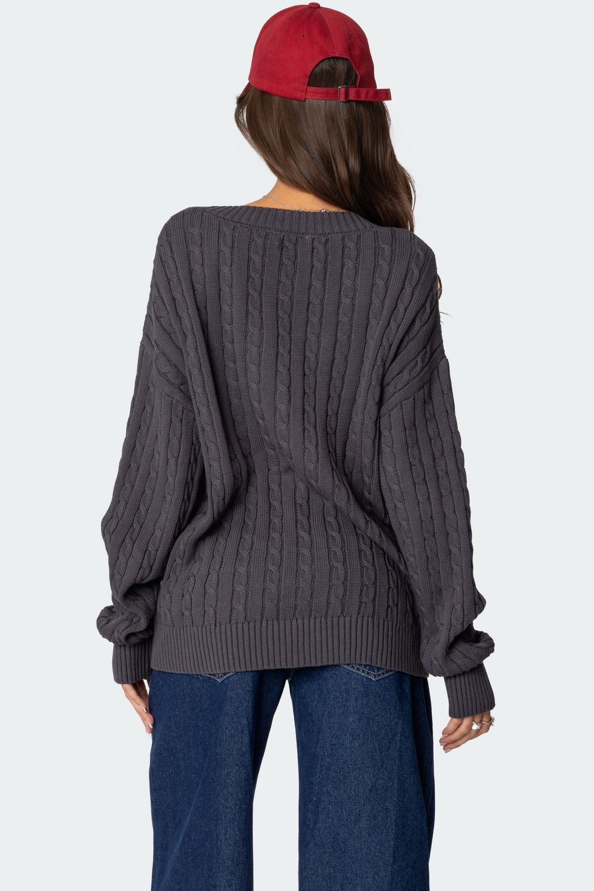 Francine Oversized V Neck Cardigan - Image 4