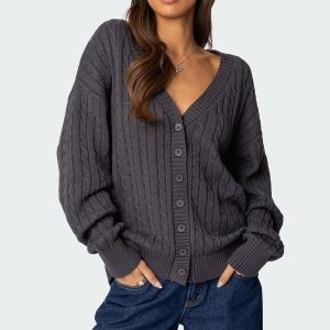 Francine Oversized V Neck Cardigan