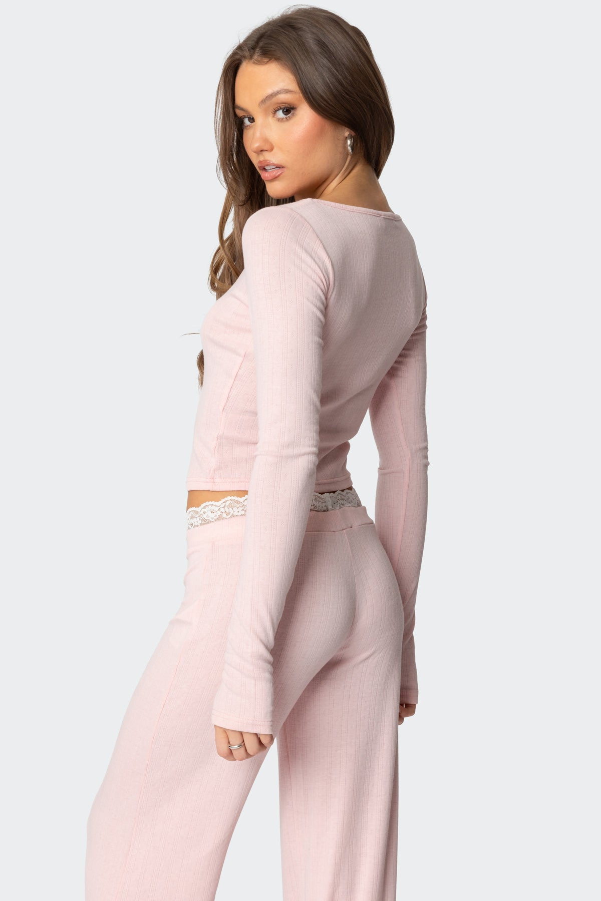 Peekaboo Lace Long Sleeve Top - Image 5