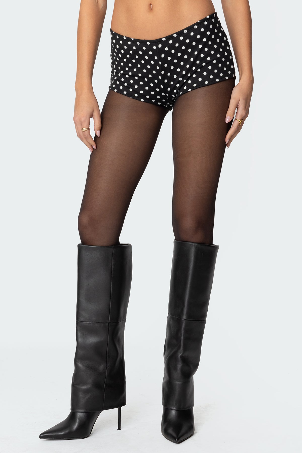 Maxene Polka Dot Micro Shorts - Image 2