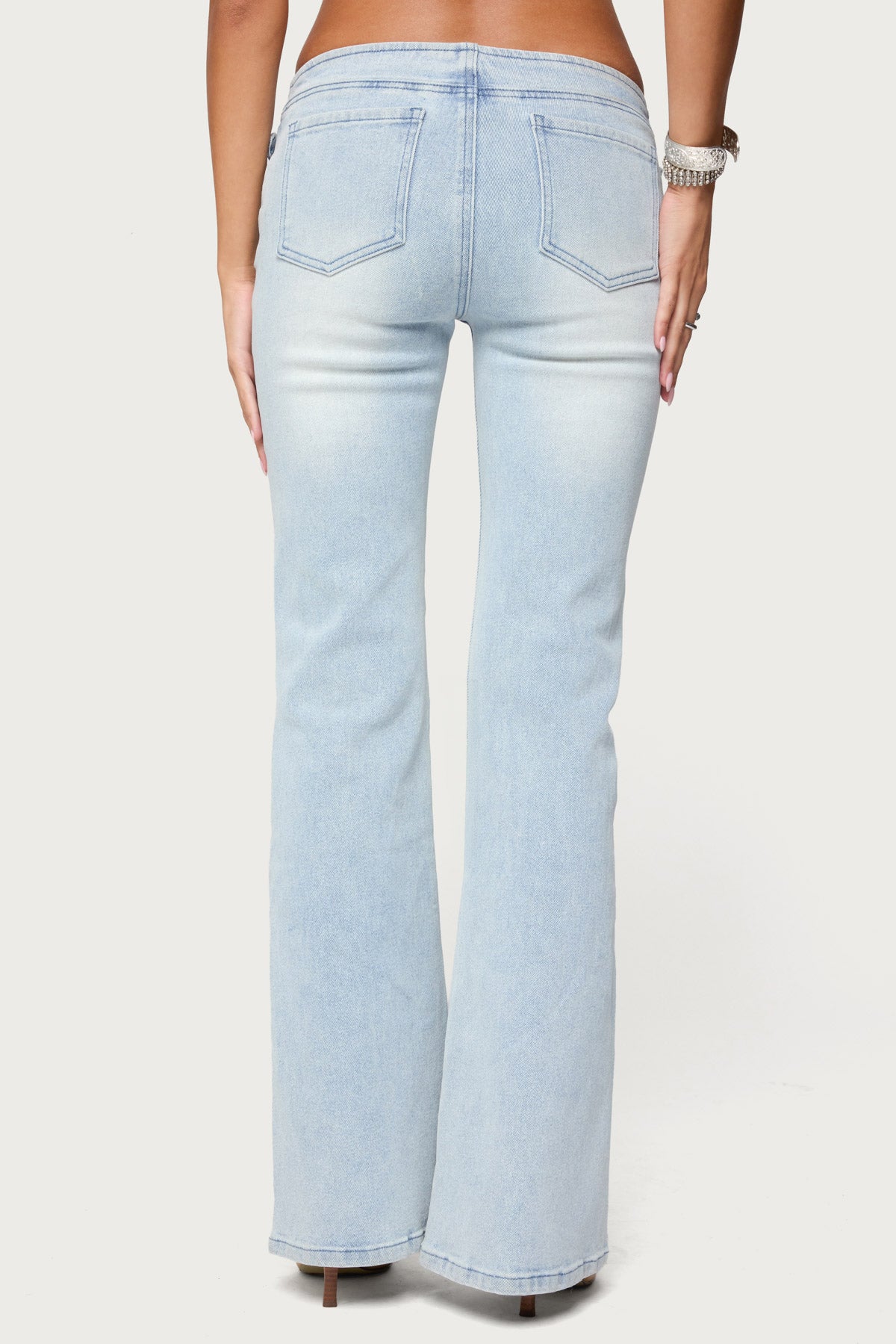 Kenza Belted Low Rise Flared Jeans - Image 5