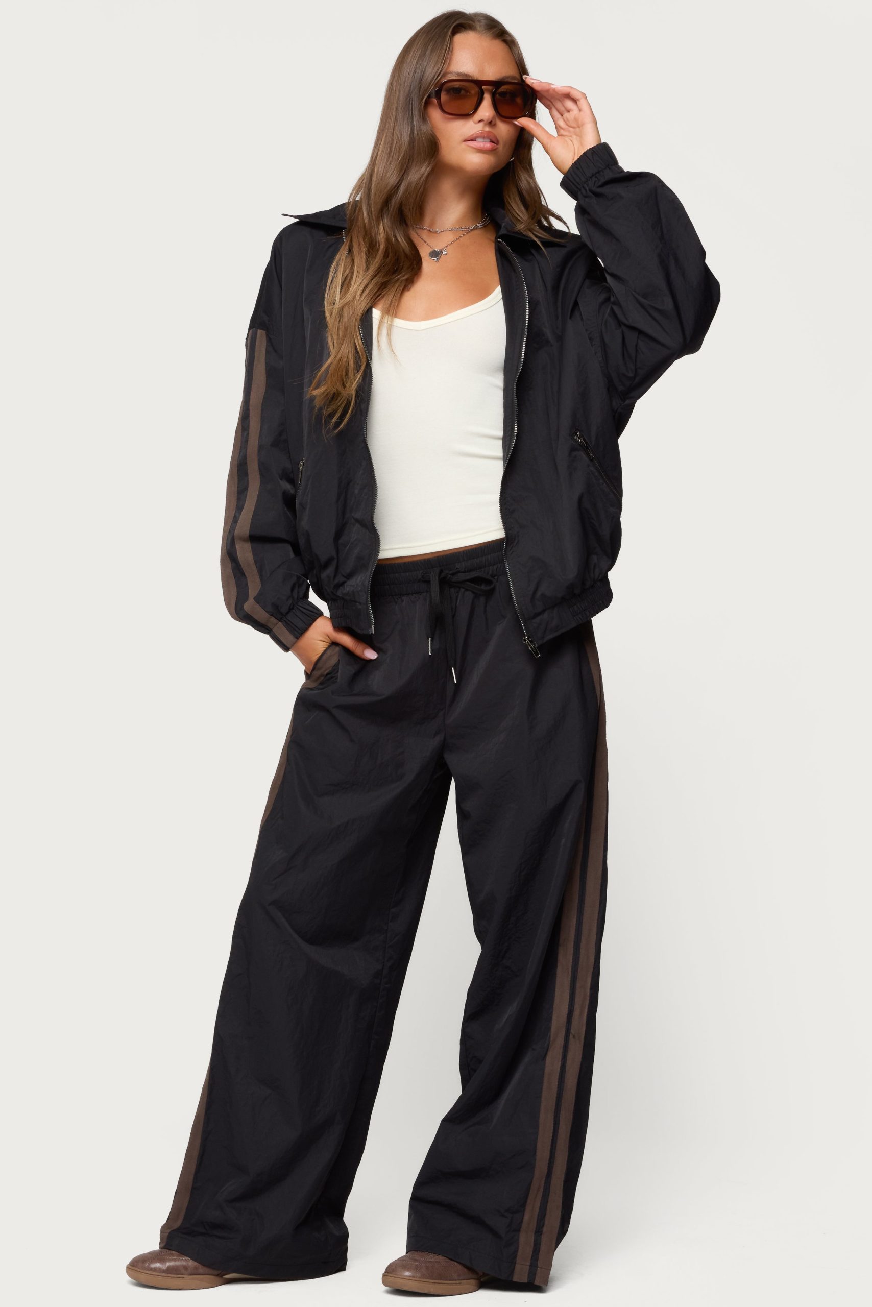 Kieran Stripey Nylon Track Jacket - Image 3