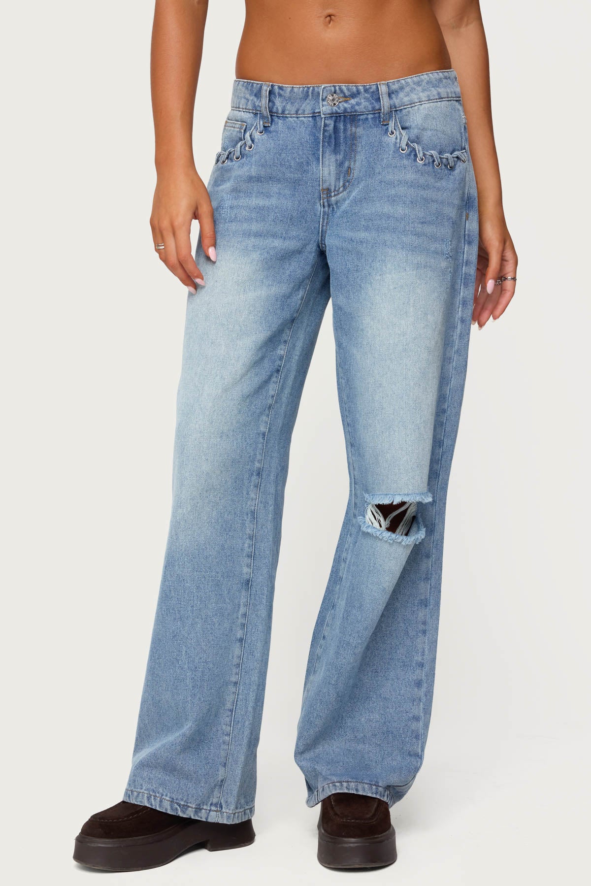 Dutton Distressed Low Rise Jeans - Image 2
